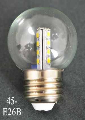 LED 1.6 Watt Light Bulb 25 Watt Equivalent Round Globe Shape Non-Dimmable (45G-E26B)