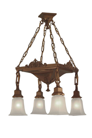 Mission 4 Light Chain & Pan Chandelier (524-LPN-CH)