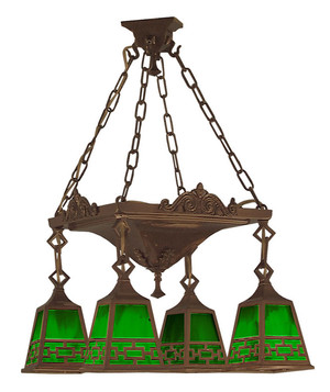 Mission 4 Light Chain & Pan Chandelier Chain Shade (526-LPN-C1)