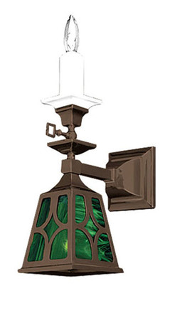 Mission Style Candle & Elec Wall Sconce Light Diamond Shade (543-SJ1-SA)