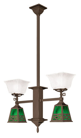 Mission Gas & Elec 2 Arm Long Pendant Light Chain Shade (584-DC1-GE)