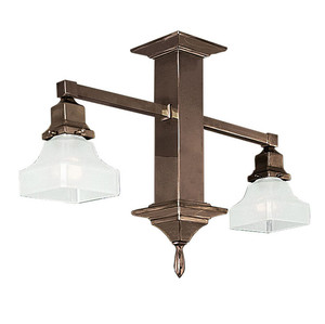 Mission Style 2 Arm Pendant Close Ceiling Light (588-SCC-DE)