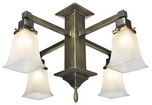 Mission Style 4 Arm Pendant Close Chandelier (589-SCC-QE)