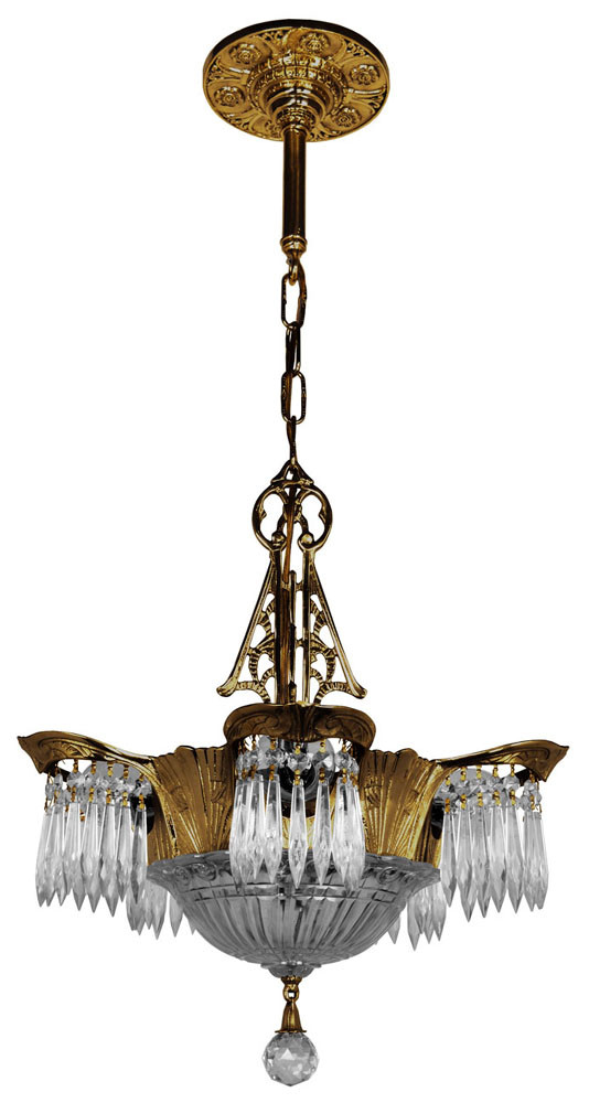 Art Deco Lighting Crystal Prism Lincoln, Antique Art Deco Chandeliers