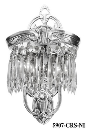Art Deco Wall Lighting Fixtures Crystal Prism Lincoln Utopia 2 Light Electric in Nickel Plated (5907-CRS-NI)