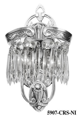 Art Deco Wall Lighting Fixtures Crystal Prism Lincoln Utopia 2 Light Electric in Nickel Plated (5907-CRS-NI)