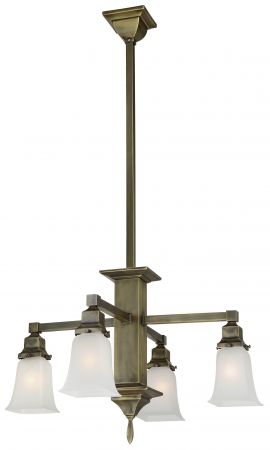 Mission Long Stem 4 Arm Electric Chandelier (594-SAE-CH)