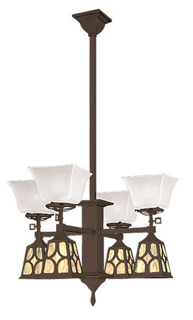 Mission Transitional Chandelier J Shades (600-QJ1-GE)