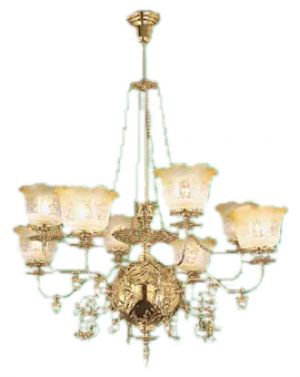 Victorian 8 Arm Recreated Gas Chandelier Circa 1890 (640-OGS-CH)