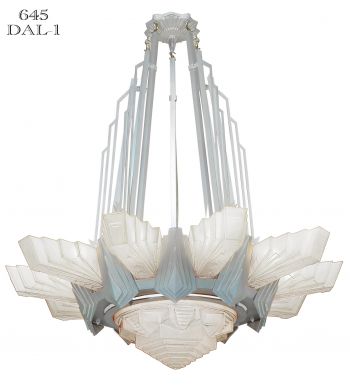 Unique LARGE Art Deco Styled Chandelier (645-DAL)