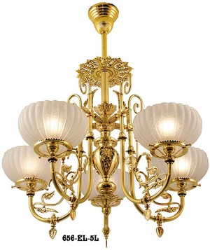 Victorian Chandelier Neo Grecian 5 Light Circa 1875 (656-EL-5L)