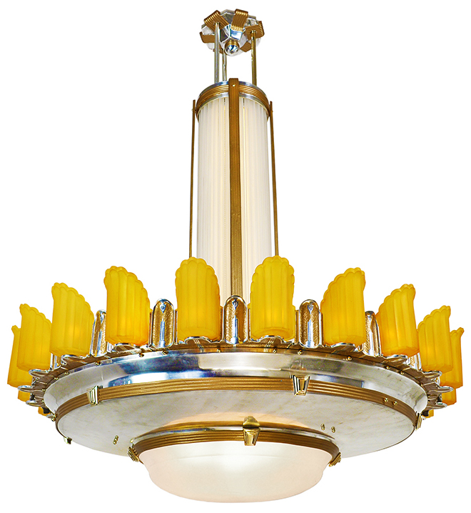 670-CH-Art_Deco_30s_Slip_Shade_Chandelier