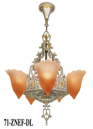 Art Deco Chandeliers 2-Tone 5 Light by Lincoln (71-ZNEF-DL)