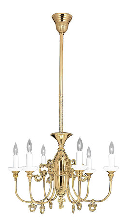 Victorian Chandelier, 6 Arm Gas Candle, Circa 1890 (717-HSA-CH)