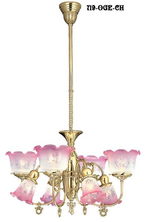 Victorian Gas & Electric 8 Arm Chandelier (719-OGE-CH)