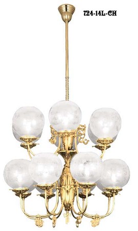 14 Arm Two Tier Chandelier Circa 1890 (724-14L-CH)