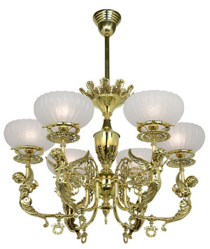 Victorian Chandelier - Goddess Figural 6 Light Chandelier (725-AHG-CH)