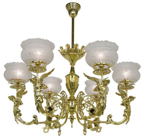 Zeus Figural 6 Arm Chandelier Circa 1890 (726-ZHG-AC)