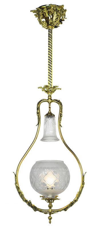 Vej chikane Videnskab Vintage Hardware & Lighting - Victorian Pendant Light - Neo Rococo Gas Hall  Light (812-RHL-GP)