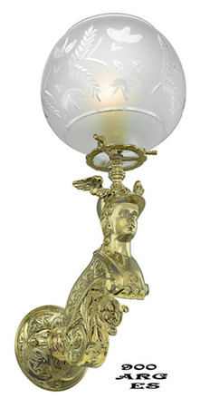 Victorian Sconce - Neo Grecian Mercury Head Wall Sconce (900-ARG-ES)