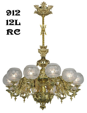 Victorian Chandelier - Neo Rococo Starr-Fellows Circa 1856 12 Light (912-12L-RC)