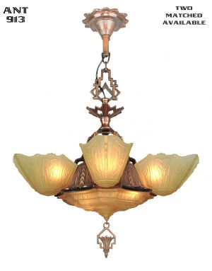 Art Deco 6 Shade Chandelier (ANT-913)