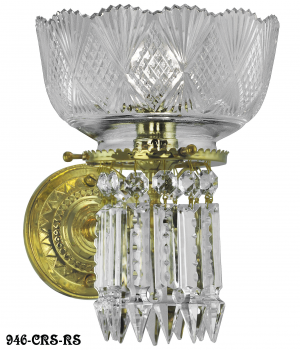 Victorian Sconce - Lead Crystal Prism Single Sconce By Oxley Giddings (946-CRS-RS)