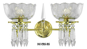 Victorian Sconce - Crystal Prism Oxley Giddings Double Sconce (947-CRS-RS)