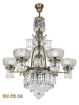 Oxley Giddings 6 Light Crystal Chandelier Antique Finish (950-CR-DK)