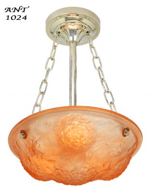 Lovely French Art Nouveau Pink French Ceiling Embossed Ceiling Chandelier Bowl (ANT-1024)