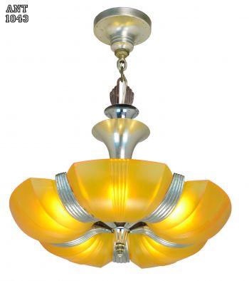 Streamline Art Deco Slip Shade Chandelier (ANT-1043)