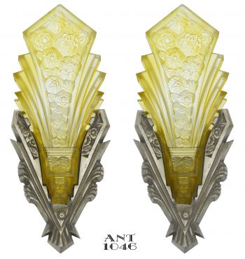 Fine Consolidated Lamp & Glass Co.. Martele Pair of Sconces (ANT-1046-1)