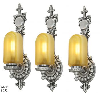 Wonderful Set of THREE Matching 1920's to Art Deco Sconces (ANT-1052)