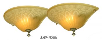 LARGE and Imposing Pair of French Embossed Shade Sconces (ANT-1056)