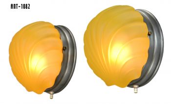 Pair of 50s Shell Motif Wall Sconces (ANT-1082)