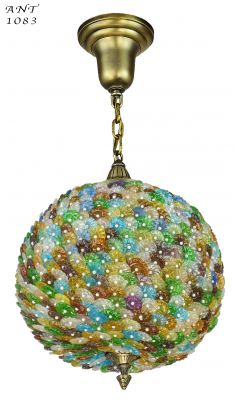 Lovely Bohemian Art Glass Flower Ball Chandelier (ANT-1083)