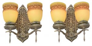 Edwardian Pair of LOVELY Double Arm Sconces (ANT-1091)