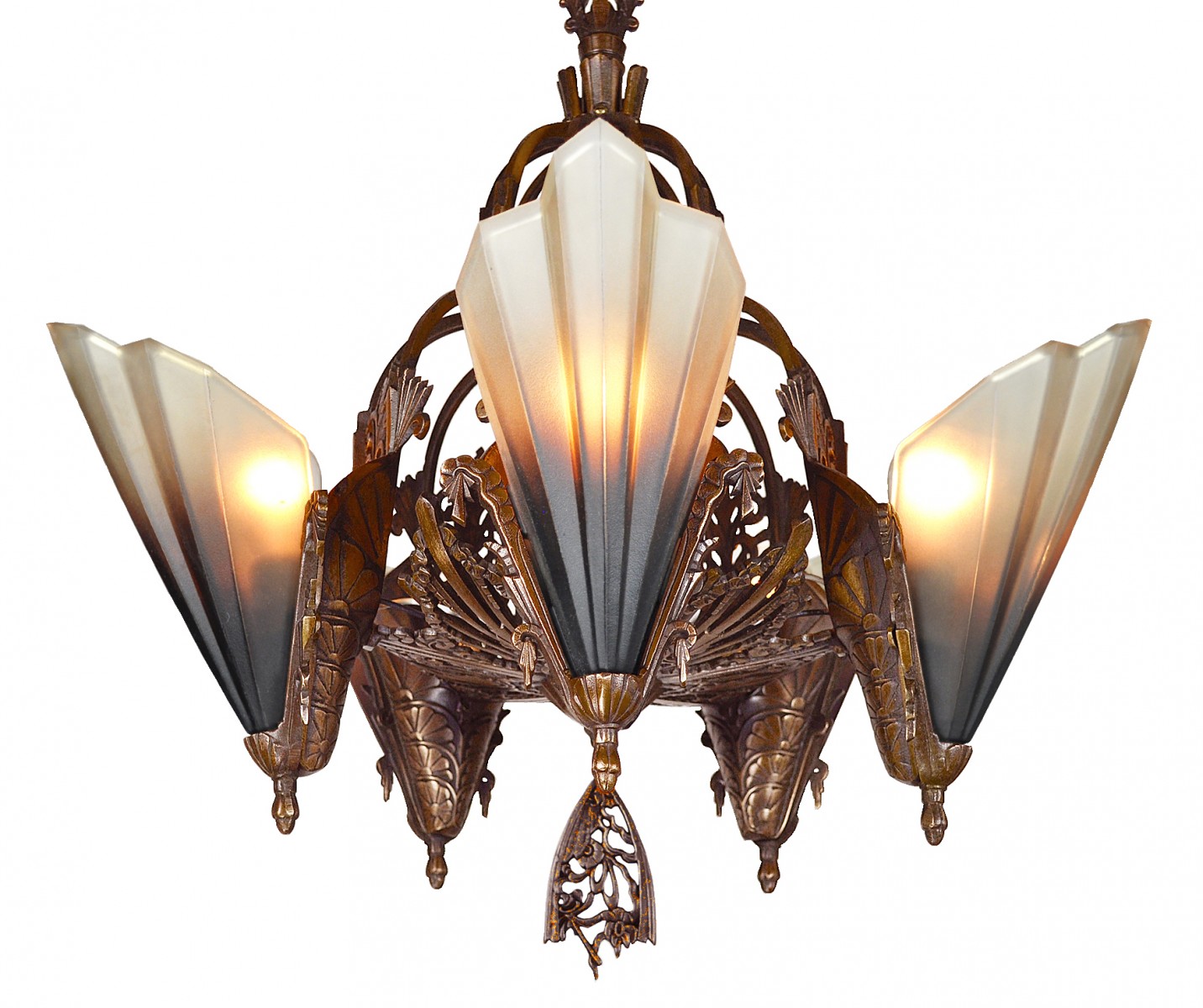 Vintage Hardware & Lighting Solid Bronze Art Deco Slip Shade