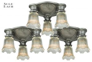 Three Antique Restored Art Deco Close Ceiling Lights (ANT-1125)