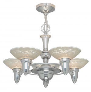 Antique Art Deco Streamline 5-Light Chandelier (ANT-1136)