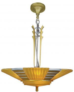 Art Deco Streamline Slip Shade Chandelier--Circa 1935 (ANT-1142)