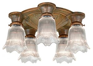 Antique Restored Art Deco Close Ceiling Chandelier (ANT-1194)