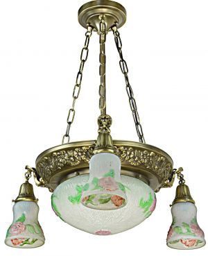 Edwardian Ceiling Bowl Light with Puffy Style Shades (ANT-1231)