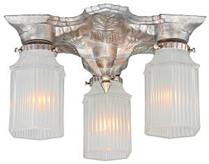 Art Deco Three-Shade Chandelier--Circa 1910-30 (ANT-1236)