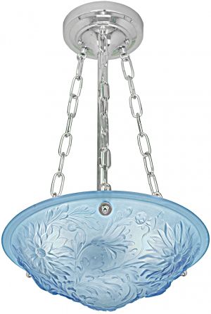 Lovely French Art Nouveau BLUE French Ceiling Embossed Ceiling Chandelier Bowl (ANT-1258)