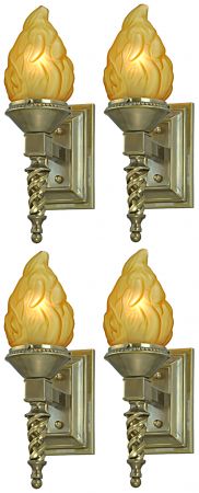 Set of FOUR Antique Finished Torch Sconces-Sold by the Pair (ANT-1271)