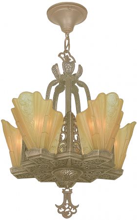 Art Deco Slip Shade Chandelier (ANT-1299)