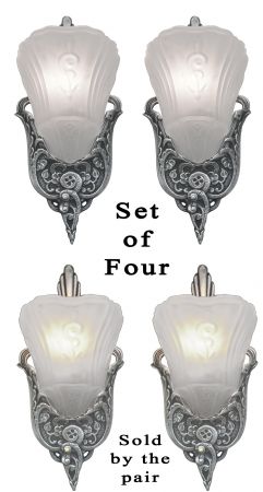 Set of Art Deco Sconces by Markel-Sold Each Pair (ANT-1321)