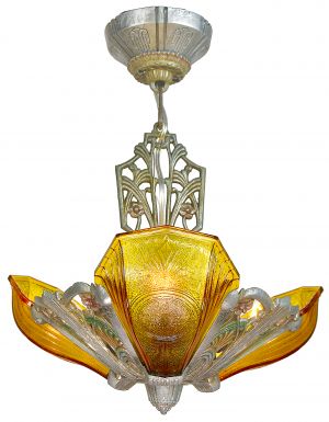 Art Deco 3-Shade Chandelier by Riddle (ANT-1325)