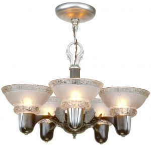 Edwardian FIVE-Shade Chandelier-Circa 1920 (ANT-1332)